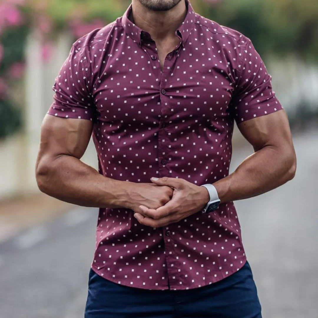 Chemise cintrée à imprimé géométrique pour hommes - Adrián