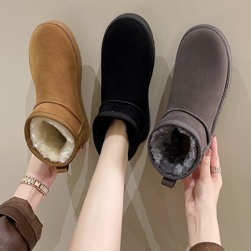 Bottines d'hiver pour femmes en daim avec doublure douce - Mia