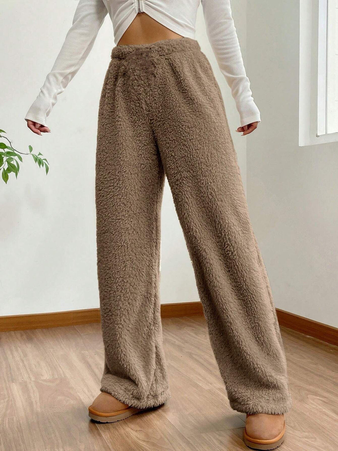 Pantalon texturé en peluche pour femme - Avenne