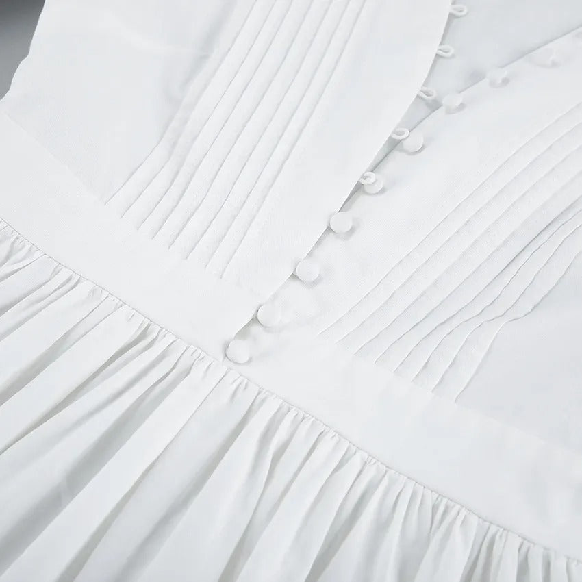 Robe courte pour femme avec boutons décoratifs - Mirella