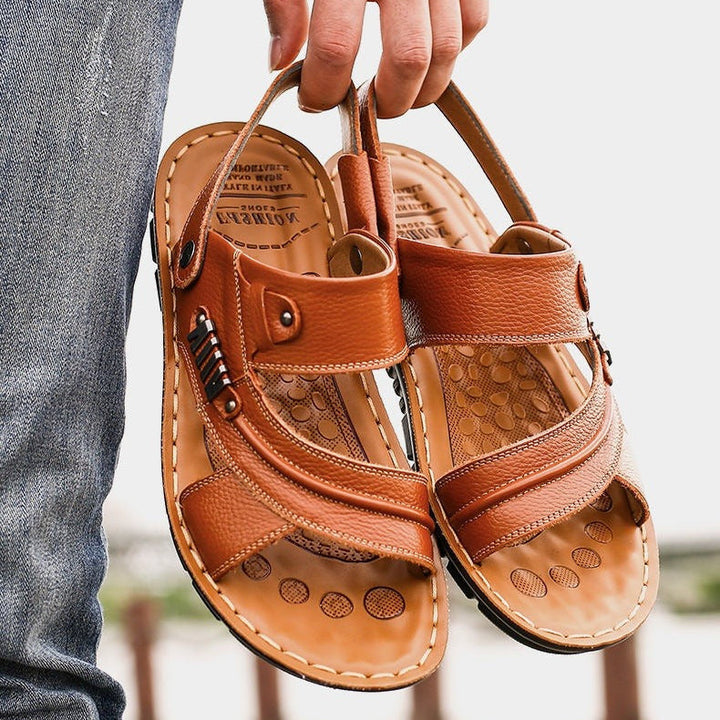 Sandales pour hommes en cuir véritable avec design ergonomique et respirant - Martín