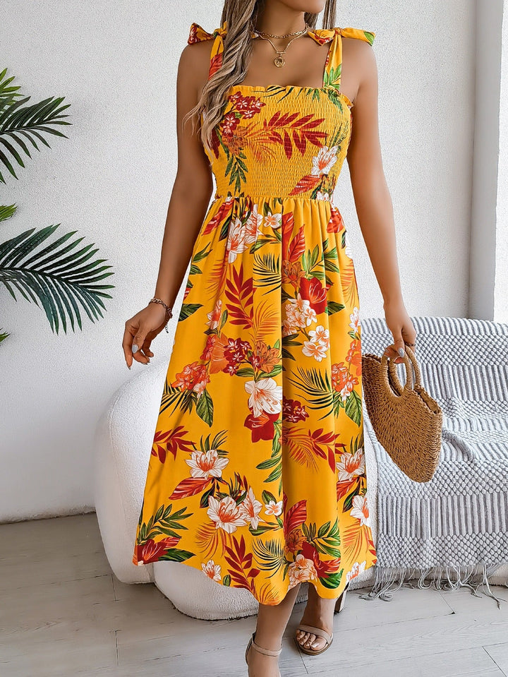 Longue robe bustier à imprimé floral tropical pour femme - modèle Kailani