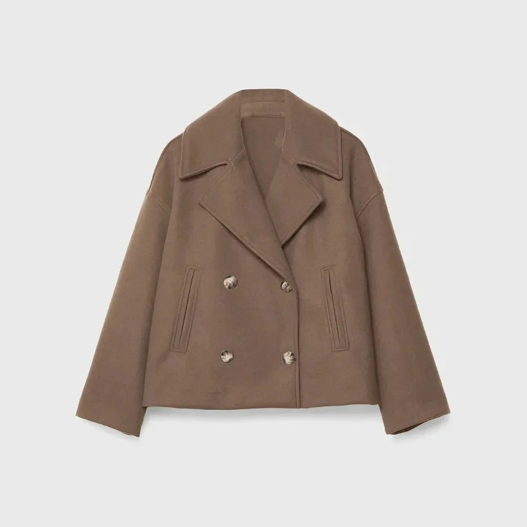 Veste courte en laine pour femme avec double boutonnage - Heidi