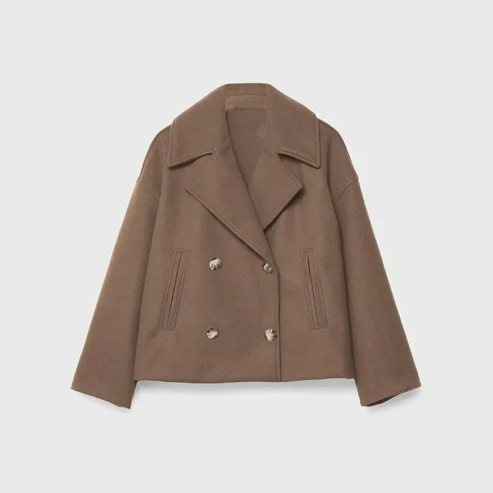 Veste courte en laine pour femme avec double boutonnage - Heidi