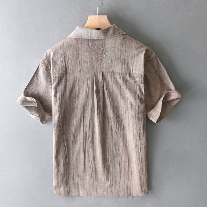 Chemise homme à manches courtes en coton lin style rétro - Adriano