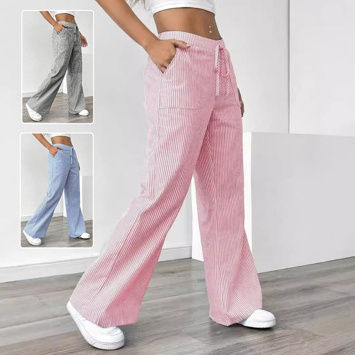 Pantalon rayé à poches larges pour femme - Julieta