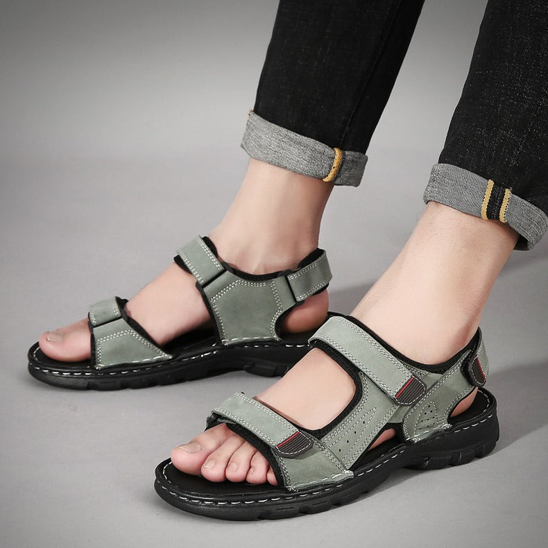 Sandales décontractées pour hommes, noires, à brides réglables - Hanoi