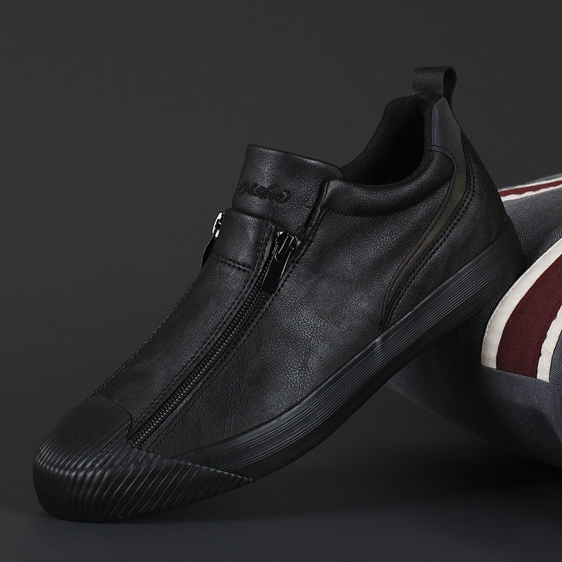 Baskets décontractées en simili-cuir pour hommes avec double fermeture éclair - Ivan