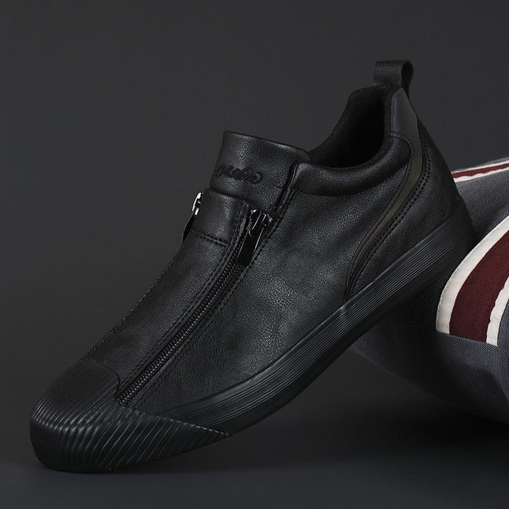 Baskets décontractées en simili-cuir pour hommes avec double fermeture éclair - Ivan