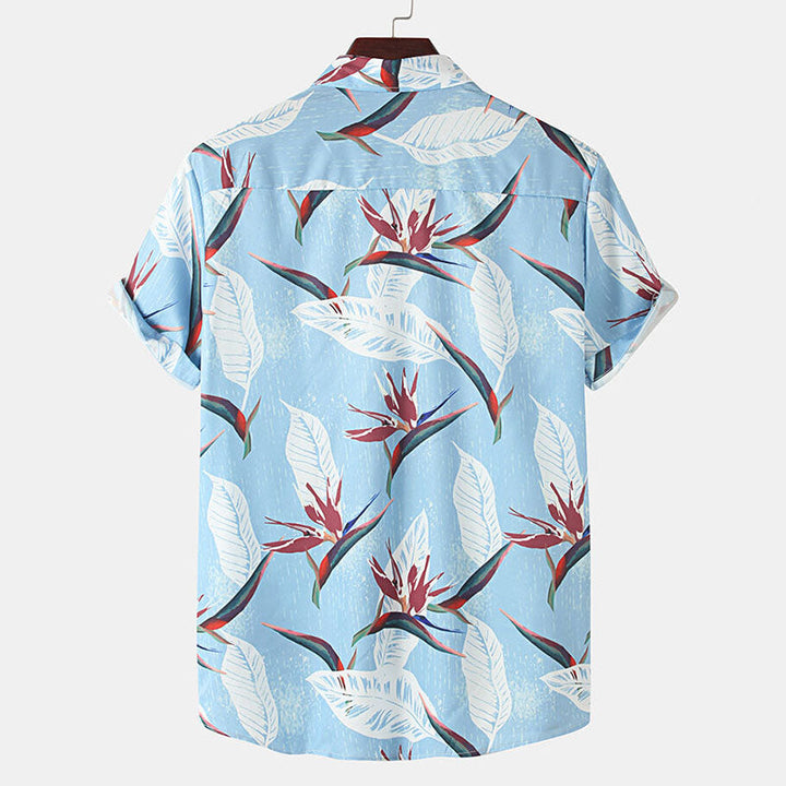 Chemise à manches courtes imprimée pour hommes avec design floral