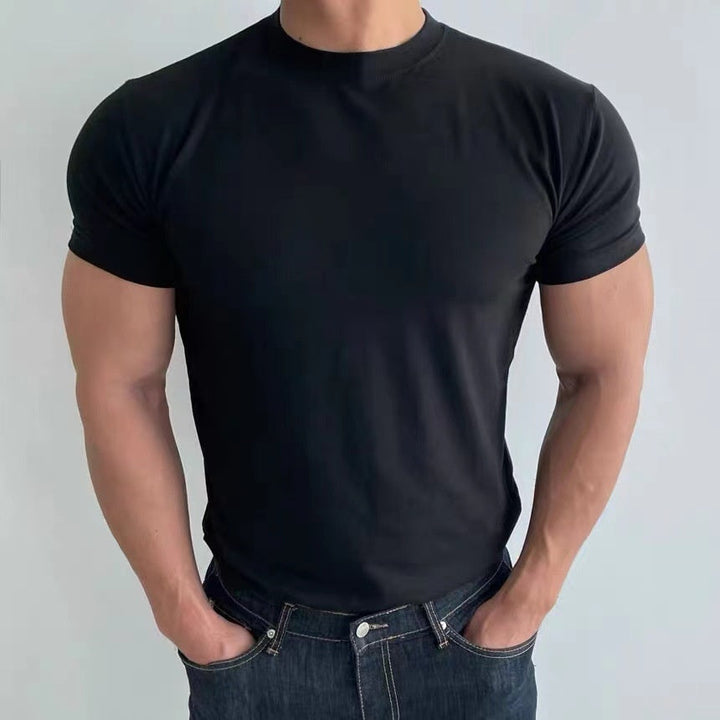 Laeik - T-shirt pour homme, coupe ajustée, séchage rapide, effet amincissant