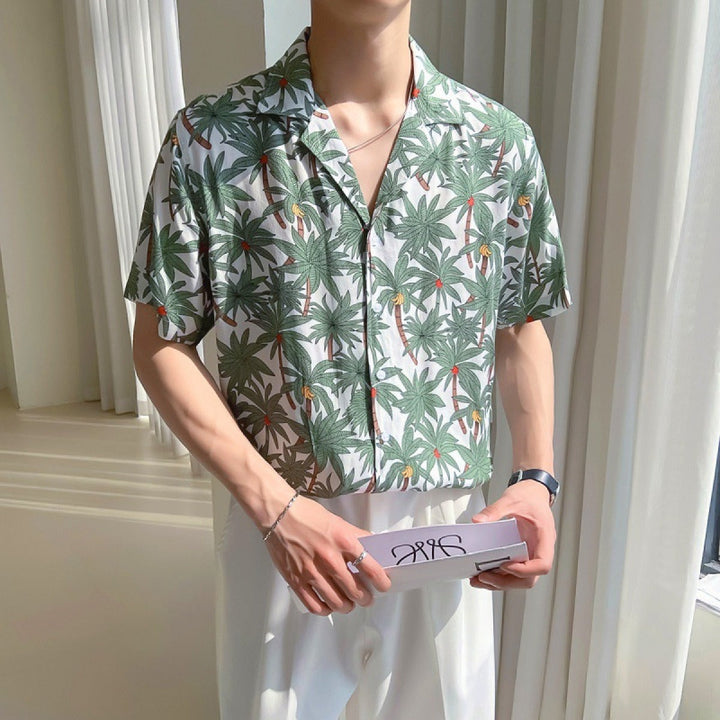 Chemise homme en viscose à imprimé tropical, coupe ample - Julian