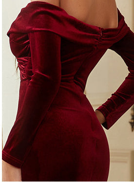 Robe élégante pour femme en velours - Lioren