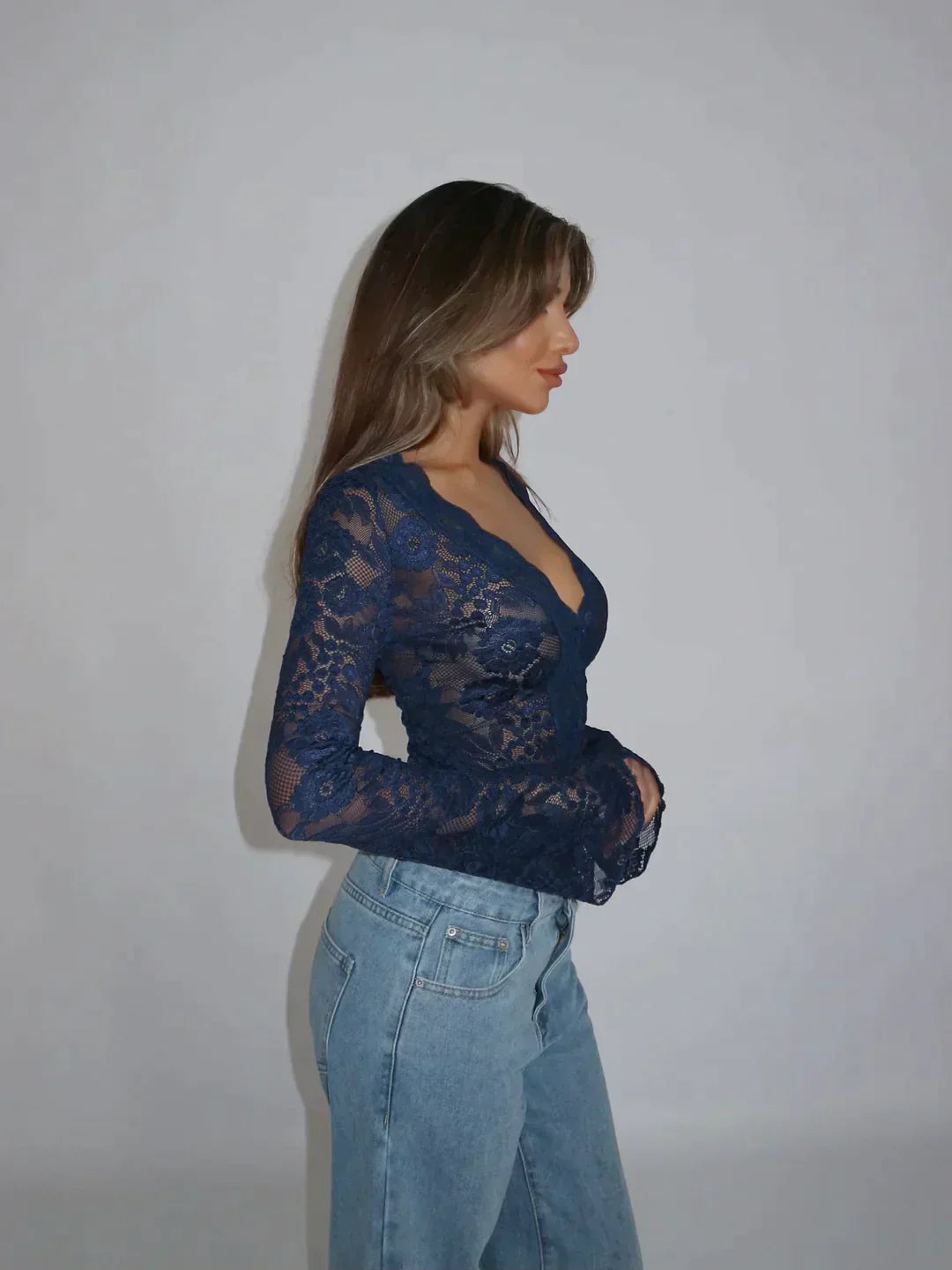 Carina - Mode moderne Top en dentelle Blouse