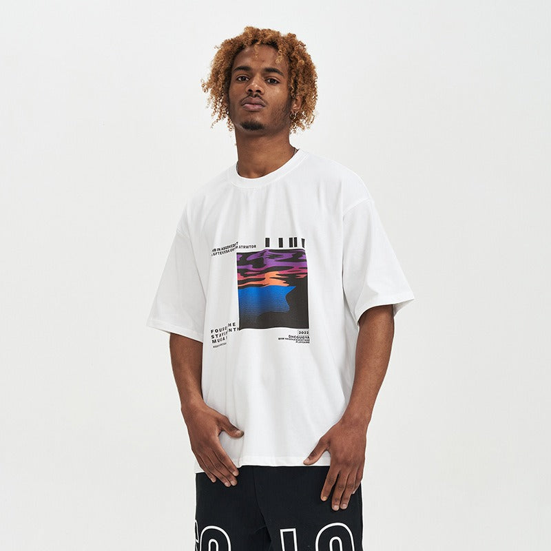 T-shirt oversize en coton à imprimé graphique pour hommes - Joel