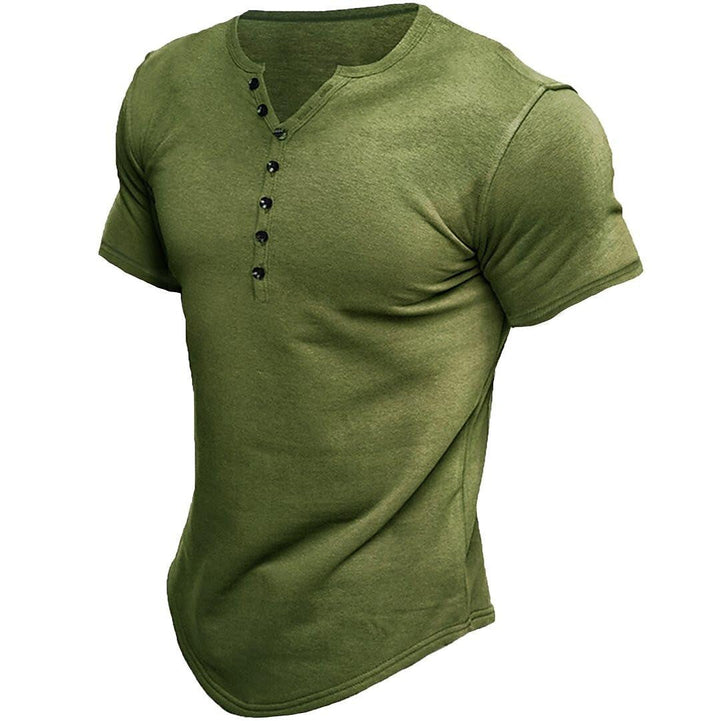 T-shirt homme slim fit avec demi-patte de boutonnage