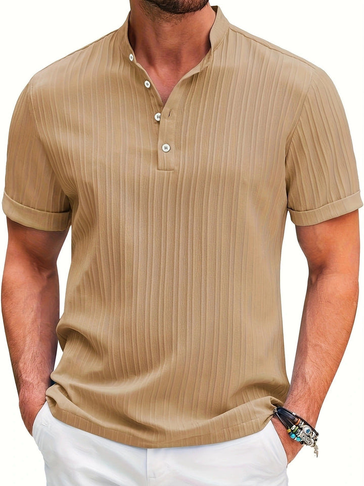 Chemise décontractée pour hommes avec col mao - Daniel