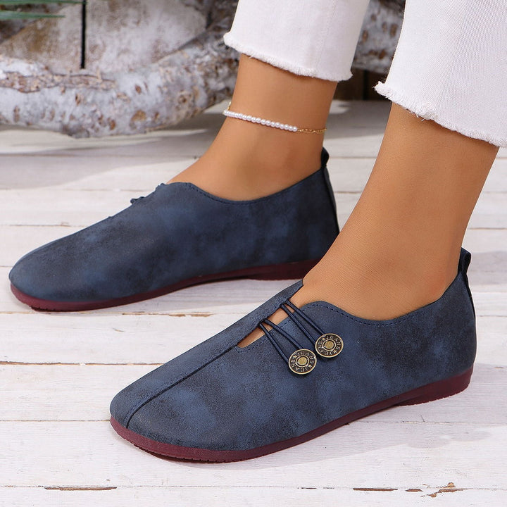 Chaussures plates pour femmes en daim souple, fabriquées à la main - Teresa