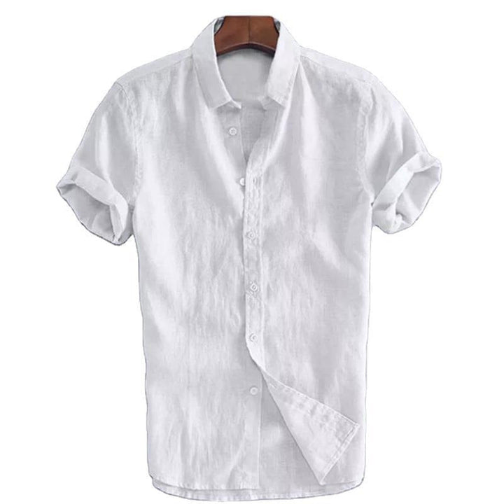 Chemise en lin pour homme, manches courtes, style décontracté - Ivan
