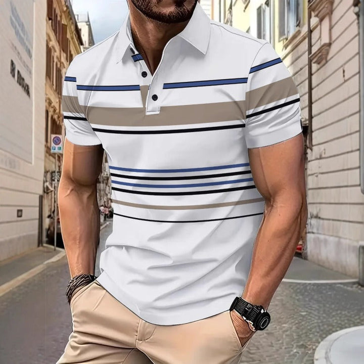 Polo rayé à manches courtes pour hommes, style décontracté - Mateo