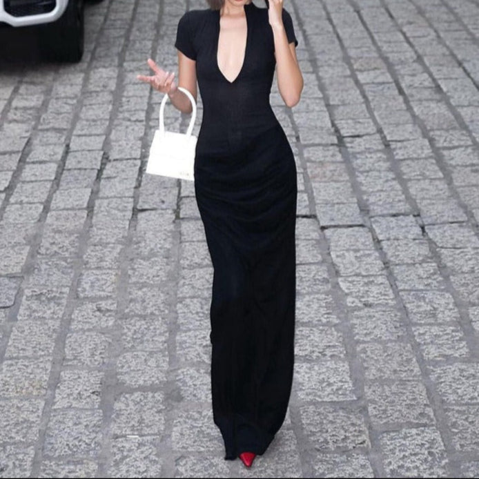 Robe longue à décolleté plongeant pour femme - Julieta