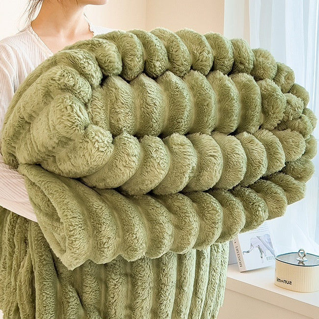 Couverture ultra-douce et chaude à effet velours