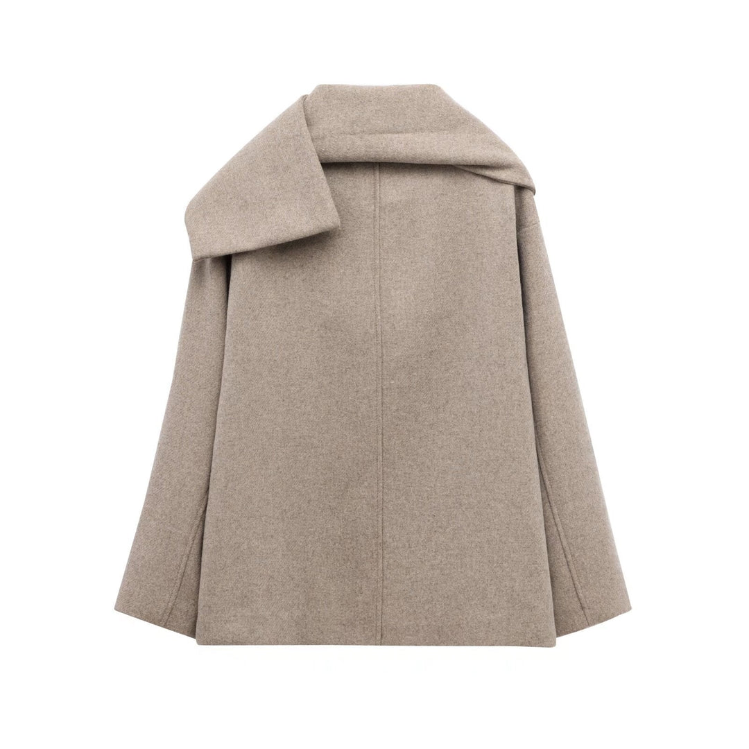 Manteau pour femme de style français avec col enveloppant - Nèora