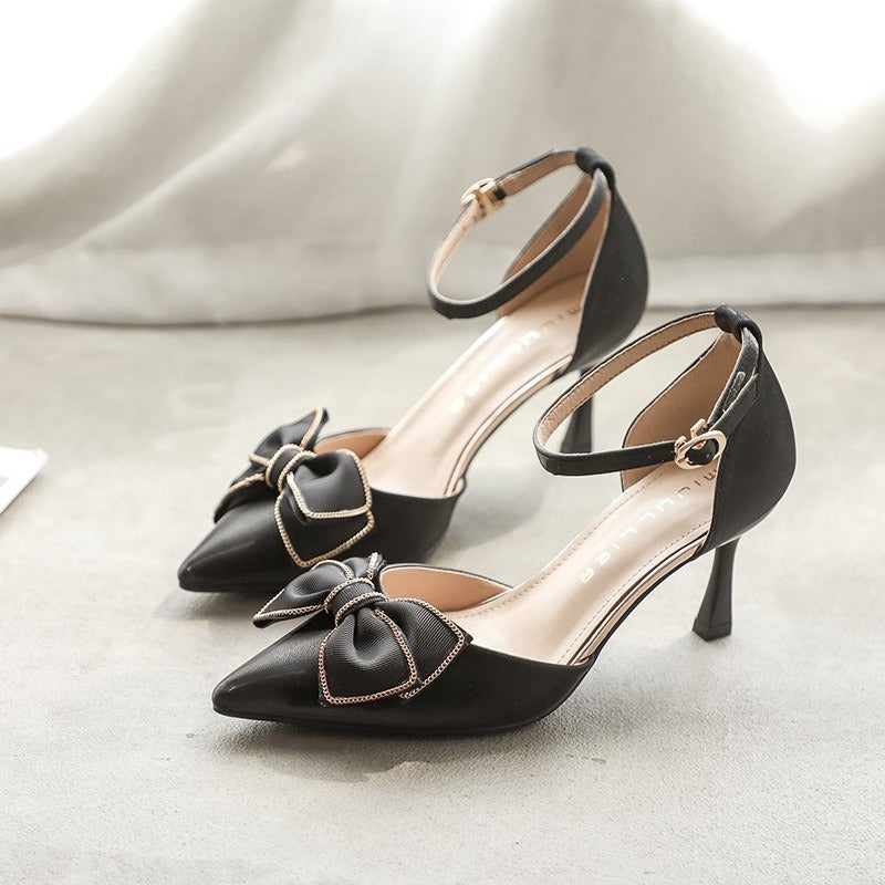 Chaussures à talons pour femmes avec nœud en style élégant - Clarisse