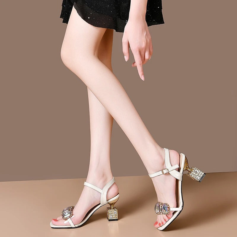 Sandales pour femmes avec talon en strass - Helena