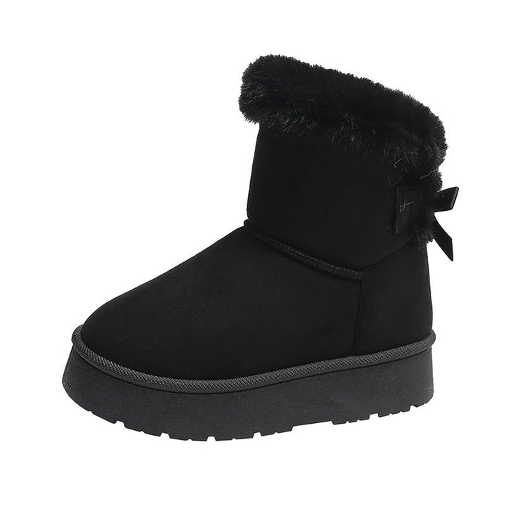 Bottines d'hiver pour femmes avec nœud et doublure thermique - Bianka