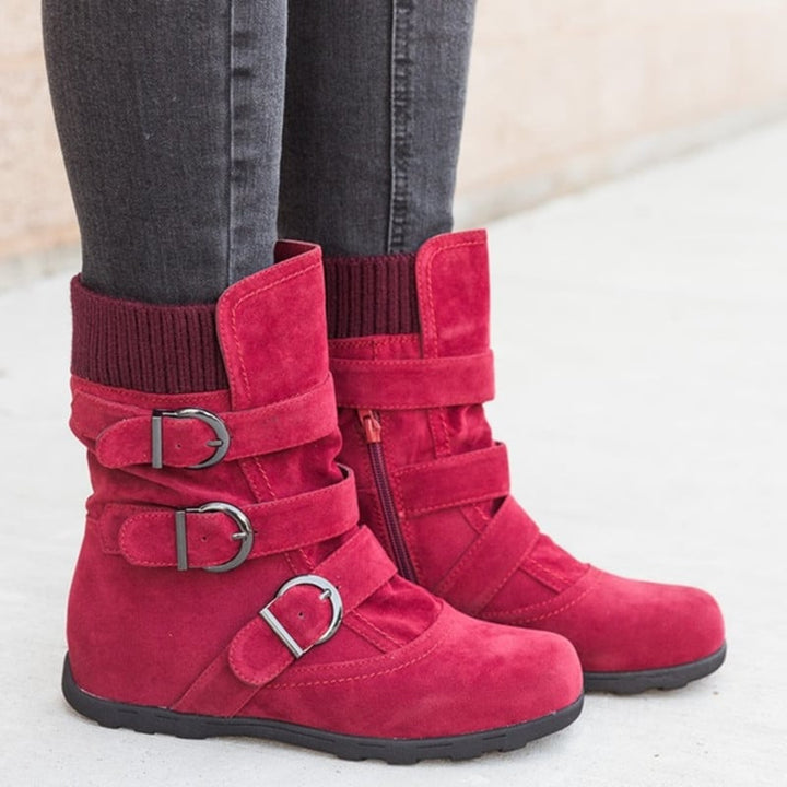 Bottes décontractées pour femmes avec boucles et détails en daim - Amelie