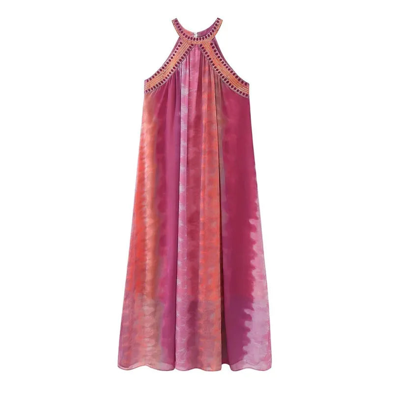 Marbella - Robe fluide à col licou