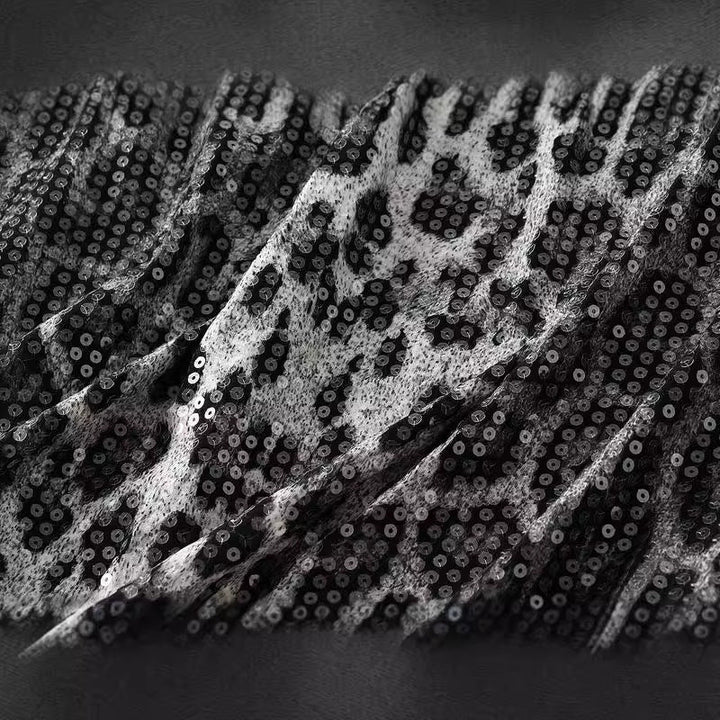 Jupe femme à imprimé léopard en paillettes - Ynaris