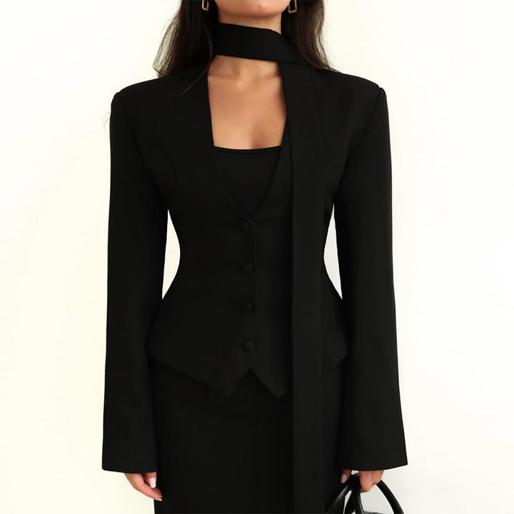Blazer à col en V avec mouchoir - Miranda