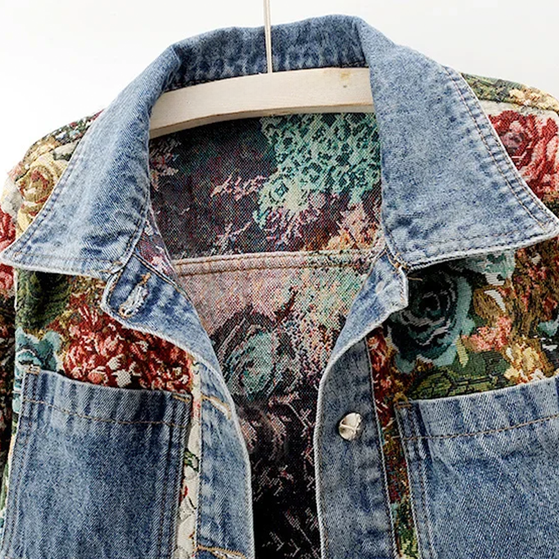 Totêm - Veste en jean à fleurs