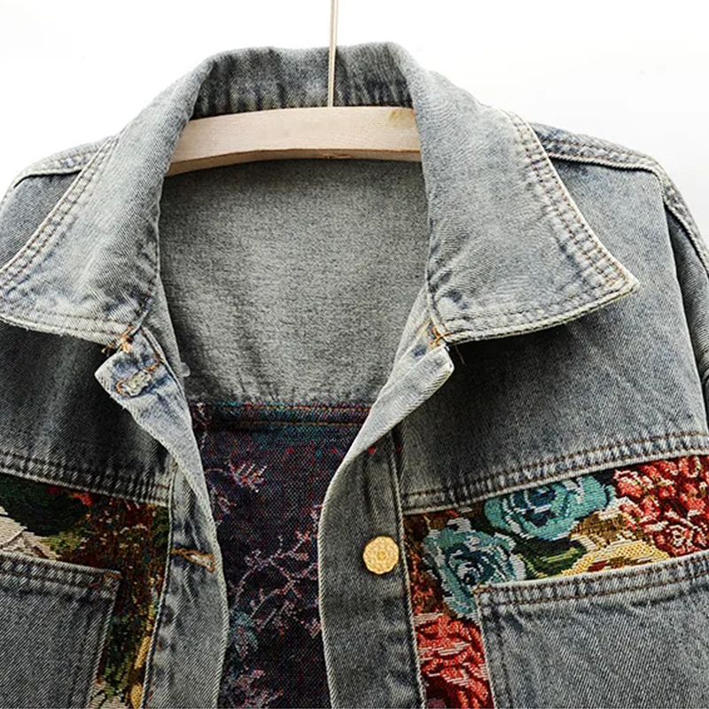 Totêm - Veste en jean à fleurs