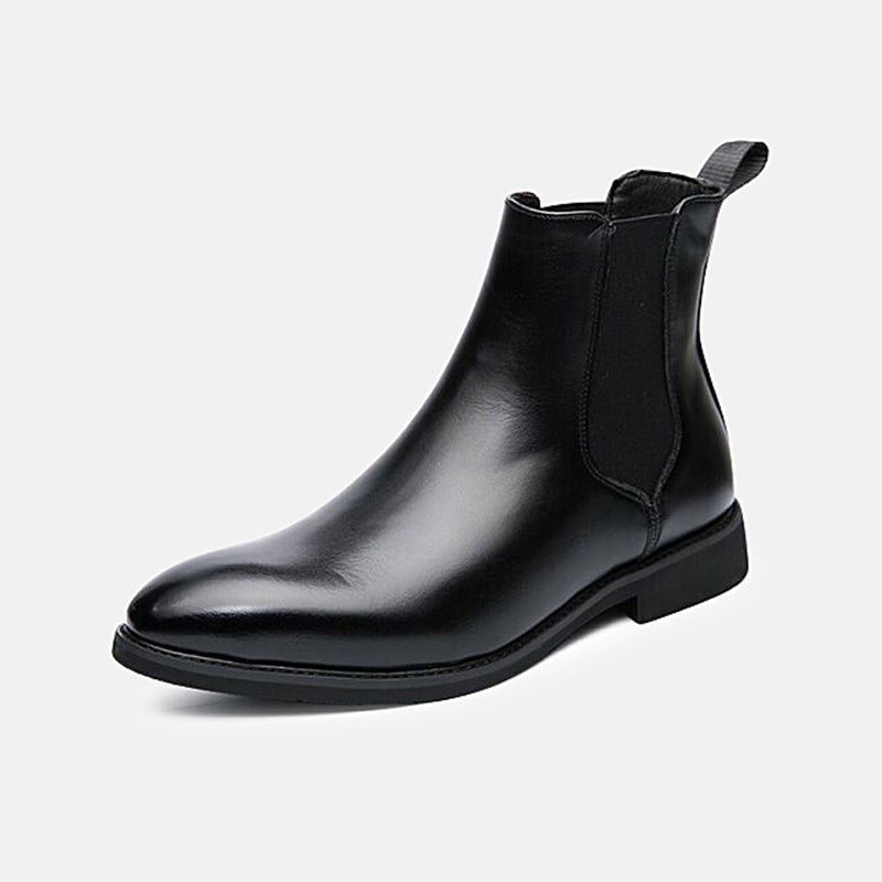 Bottines en cuir pour hommes avec élastique latéral - Heberto