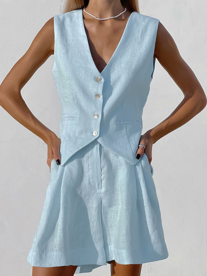 Xenia - Ensemble gilet et pantalon sans manches Chic pour femme