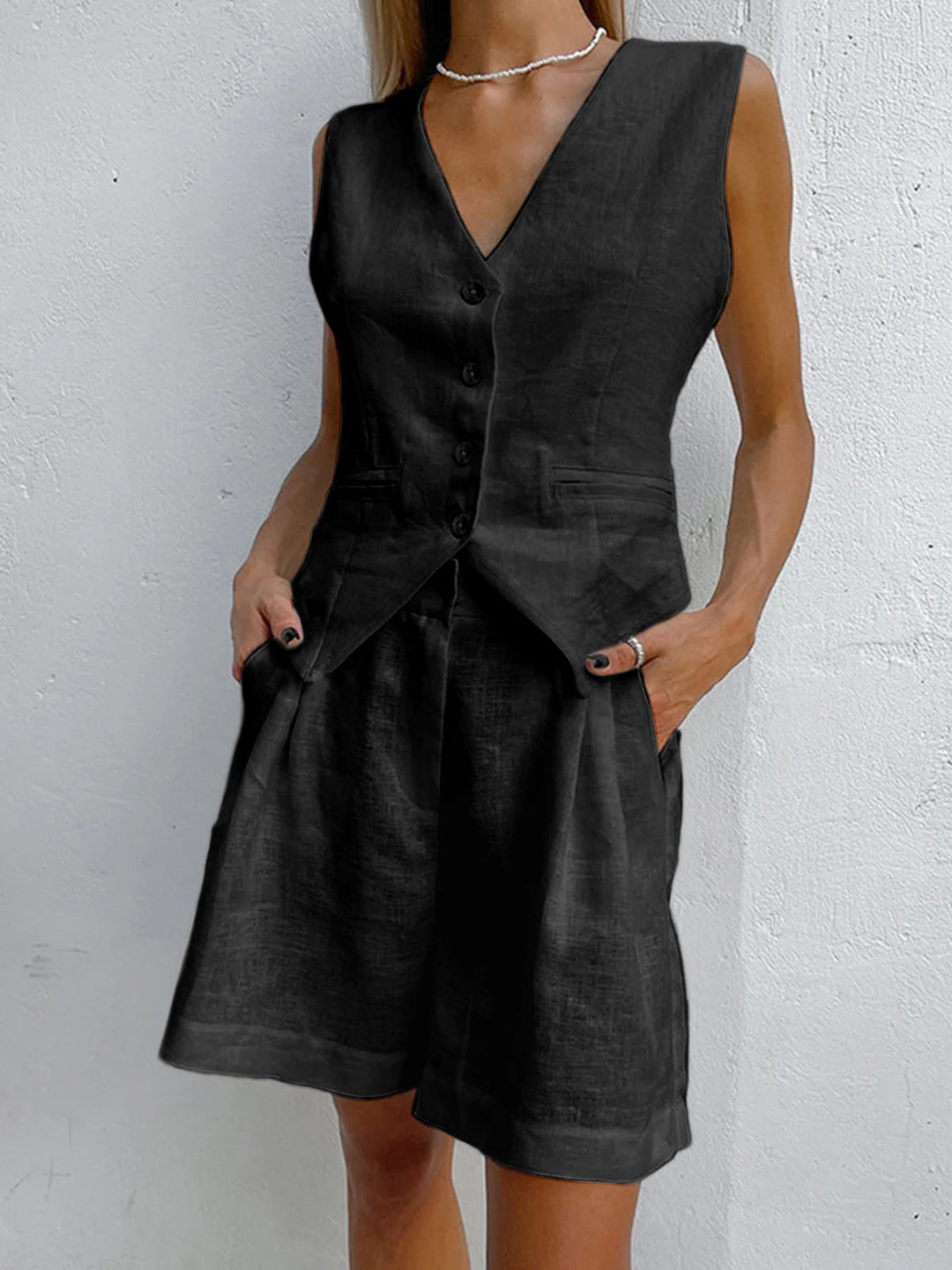 Xenia - Ensemble gilet et pantalon sans manches Chic pour femme