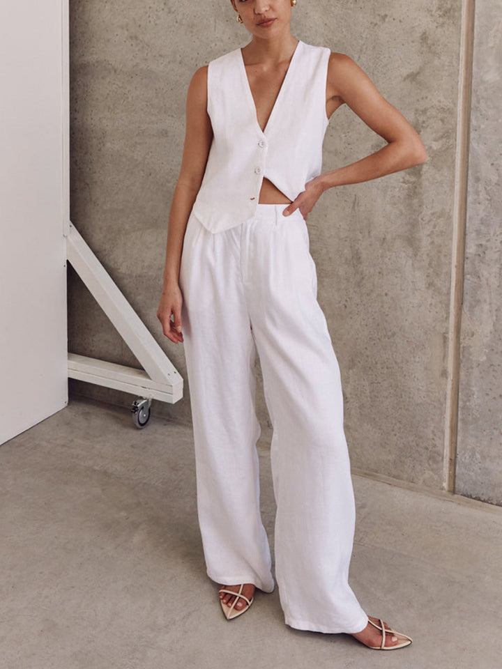 Emilia - Ensemble gilet sans manches et pantalon
