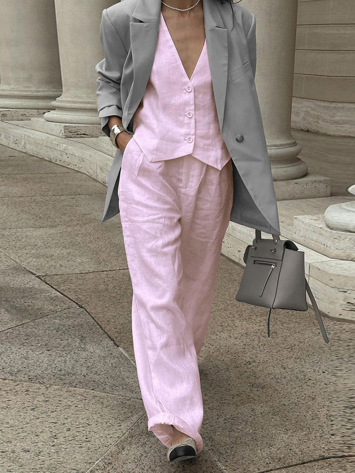 Emilia - Ensemble gilet sans manches et pantalon