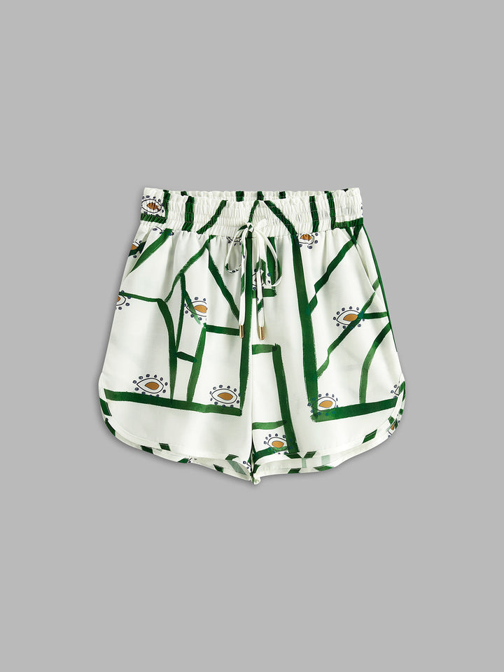 Julia - Ensemble short à cordon de serrage imprimé