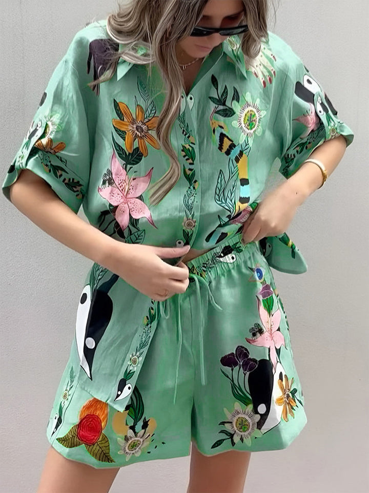 Saray - Ensemble short oversize imprimé floral