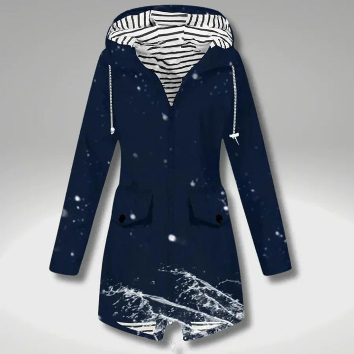 Manteau léger et imperméable avec capuche réglable pour femmes - Jade