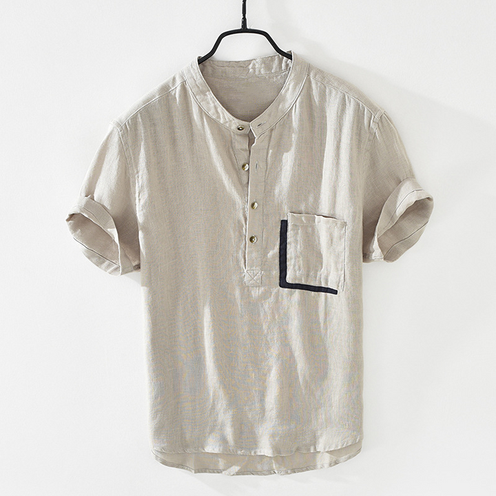 Camisa de Manga Corta de Lino Brooklyn