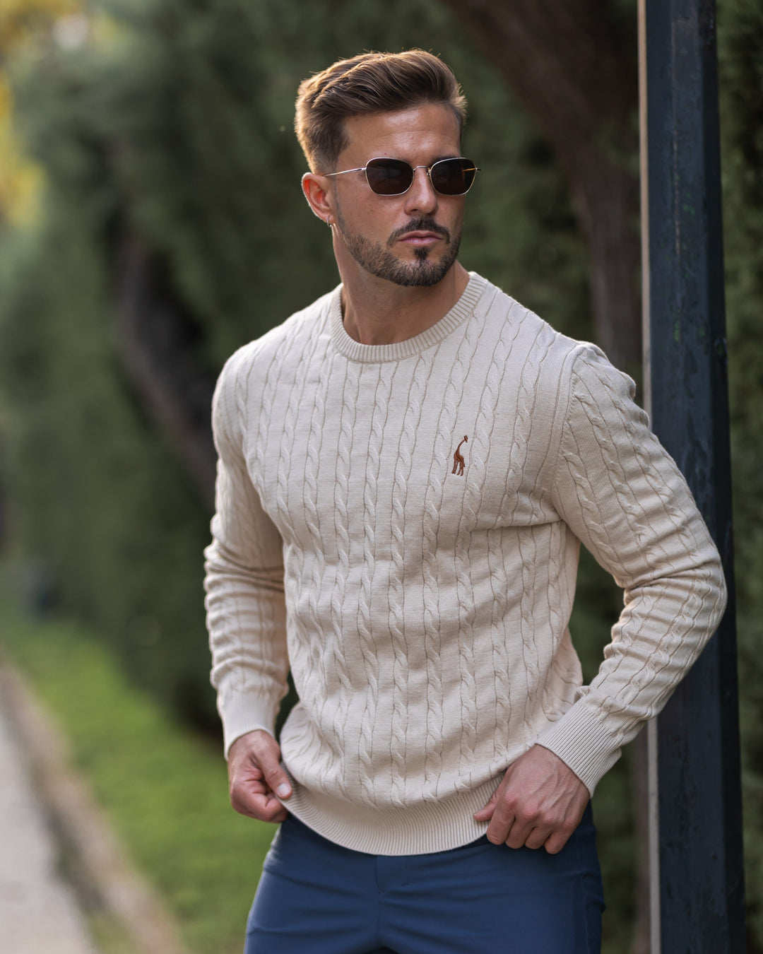 Pull en tricot tressé pour hommes - Lioren