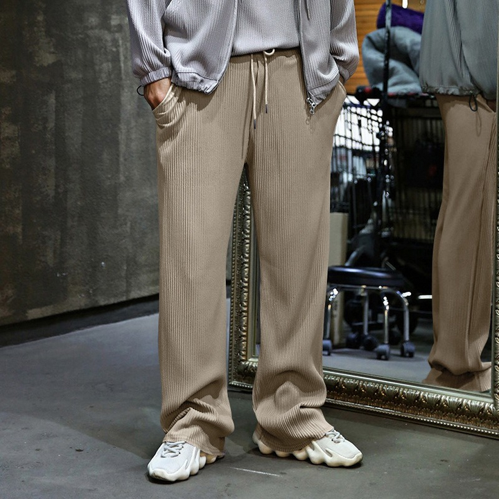 Pantalon droit pour hommes avec texture côtelée - Kenji