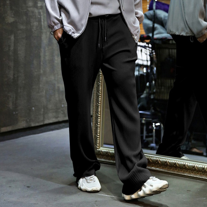 Pantalon droit pour hommes avec texture côtelée - Kenji
