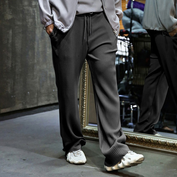 Pantalon droit pour hommes avec texture côtelée - Kenji