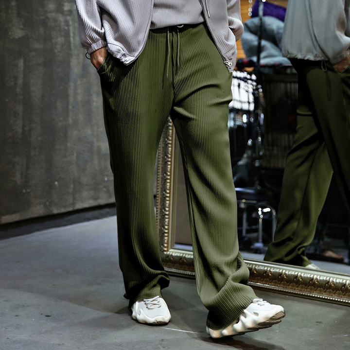 Pantalon droit pour hommes avec texture côtelée - Kenji